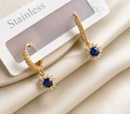 Blue aura charm earring