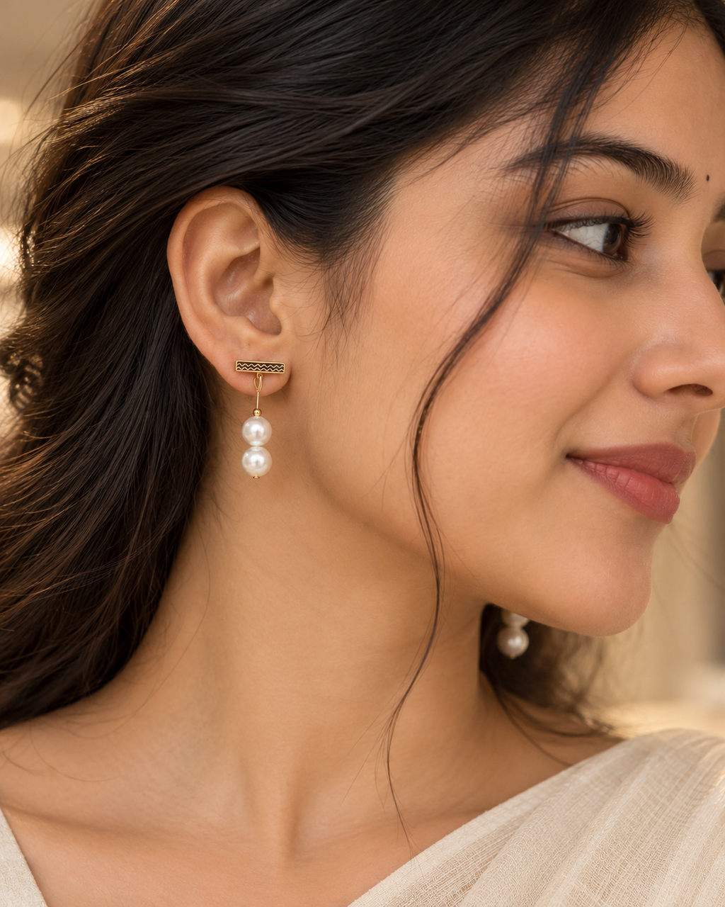 Wave Pearl Earrings