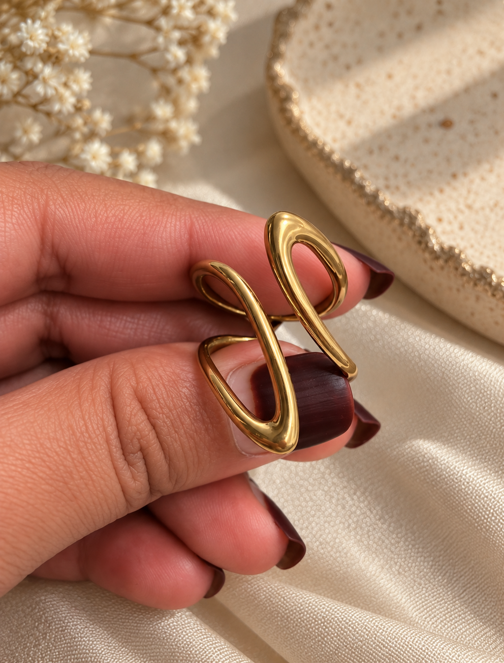 Wave Sculptural Ring