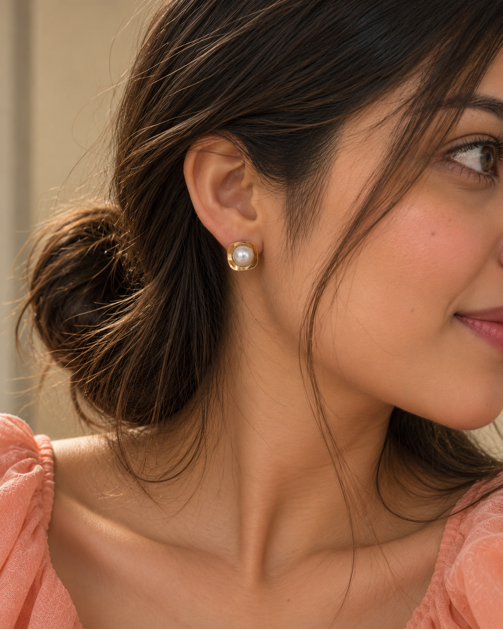 Opal Gold Stud Earrings