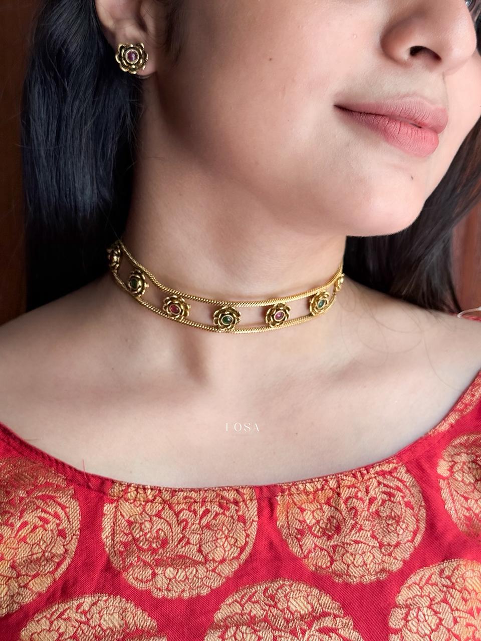 RANI FLORAL CHOKER SET