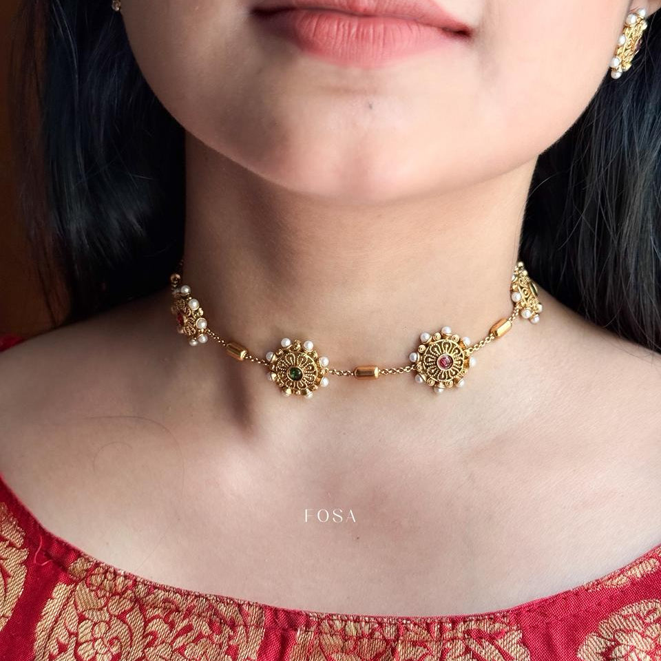 ZIVAH PEARL CHOKER SET