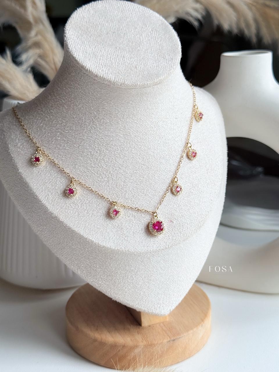 Ruby Halo Necklace