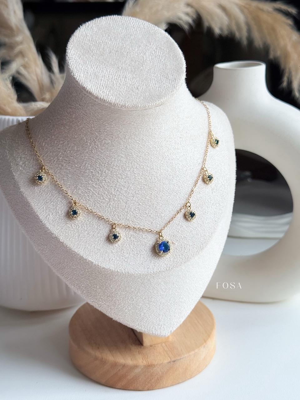 Sapphire Halo Necklace