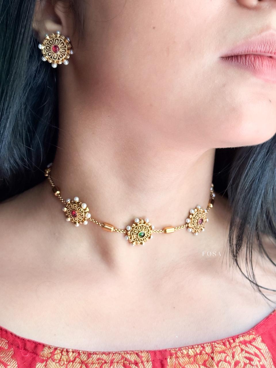 ZIVAH PEARL CHOKER SET