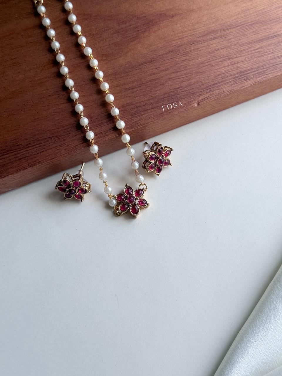 RUBY FLORAL CHARM