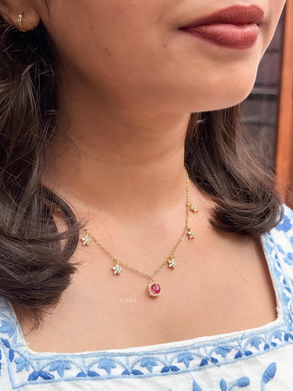 Ruby Starfall necklace