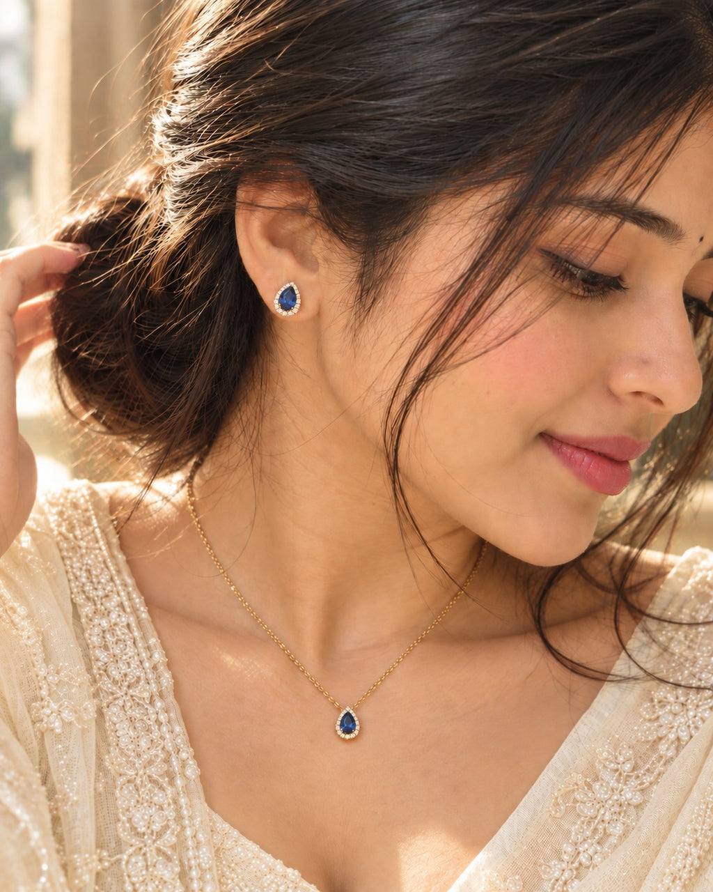 SUNLIT SAPPHIRE DROP SET